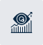 Icon of an eye over a bar chart with an upward arrow, symbolizing analytics, data visualization, or business growth.